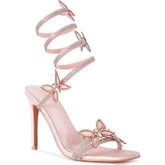 Azalea Wang Zarya Ankle Wrap Sandal in Pink at Nordstrom Rack, Size 10