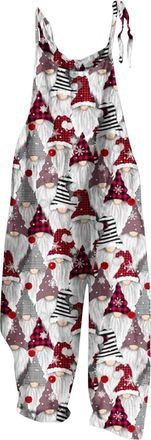 Generic Jumpsuits for Women Casual Dungarees for Women Womens Sweet Christmas Print Vintage Suspenders Rompers and Jumpsuits