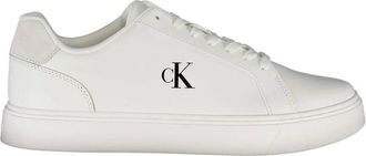 Calvin Klein Schoenen, Heren, Wit, 45 EU, Witte Leren Heren Sneaker Streetwear Stijl