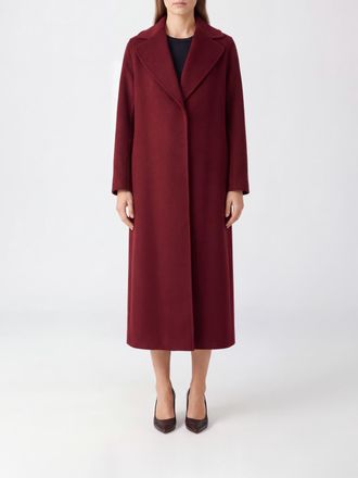 Max Mara S Max Mara Cappotto lungo monopetto in pura lana vergine con fodera in seta