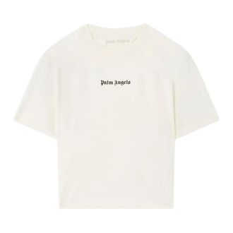Palm Angels T-Shirts, female, White, Size: XS Classic Logo Baby Tee