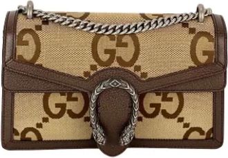 Gucci Tweedehands Canvas handtassen - Dames - Vintage Schoudertas - Bruin - ONE Size - Leer - Vintage