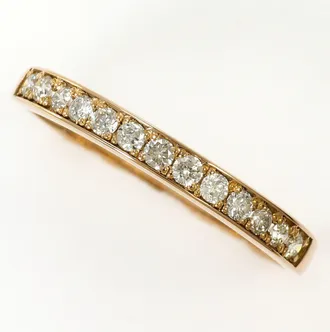 C&A Pink Gold Pink Gold (18K) Silver Band Ring (Pre-Owned)