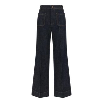 Victoria Beckham Alina Jeans - female - Victoria Beckham - Wide Jeans - Blue - W25 - Jeans