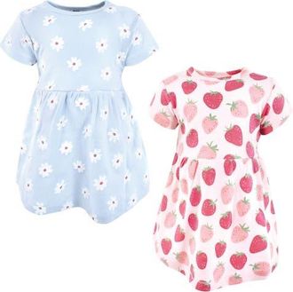 Hudson Baby Twin Pack Baby Dress Pack in Strawberry Love at Nordstrom, Size 18-24M
