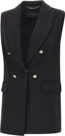 Elena Miro Dames, Jassen, Zwart, Maat: S Leer