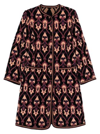 Etro Multicolor Printed Round Neck Trench Coat