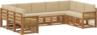 vidaXL Conjunto De Sof&aacute;s De Exterior 7 Uds. Natural Vidaxl