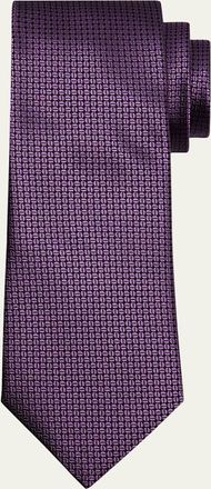 Ermenegildo Zegna Mens Tonal Geometric Jacquard Tie