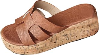 Generic Brown Fashionable Sandals with Robust Platform and Functional Design for A Stable and Trendy Appearance