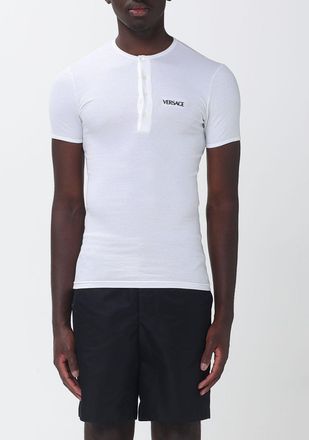 Versace T-shirt in cotone con logo ricamato