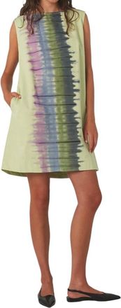 Rabens Saloner Lupita Dress In Lime Combo