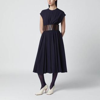Alaia Purple midi dress with belt