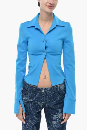 Off-white SEASONAL Camicia in Tessuto Tecnico SLEEK TINY con Bottoni Gioiello Off-White