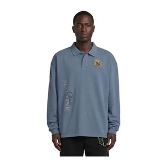 Martine Rose Polo Shirts, male, Blue, Size: M L/S Polo