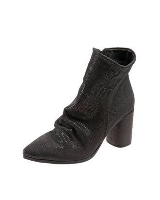 Bueno Womens Jana Scrunchy Boots In Black Leather