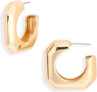 Leith Squared Hoop Earrings in Gold at Nordstrom Rack