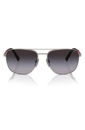 Prada 60mm Gradient Oval Sunglasses in Gunmetal at Nordstrom