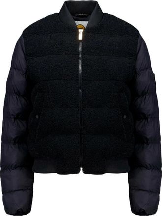 Ciesse Piumini Zwarte Geribbelde Kraag Bomberjack - Dames - Winterjassen - Zwart - S - Jassen