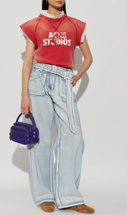 Acne Studios Top With Vintage Effect, Womens, Red