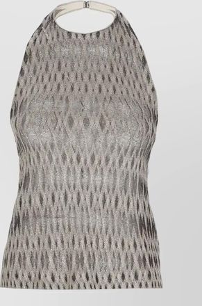 Missoni sleeveless halterneck top lurex geometric pattern