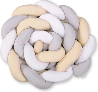 OEM Protector De Cuna Trenzado Xxl - Blanco-gris-beige