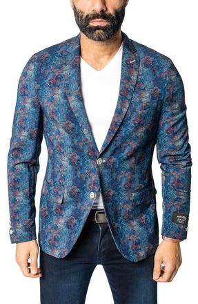Maceoo Descartes Unconstructed Badboy White Blazer in Blue at Nordstrom, Size 3