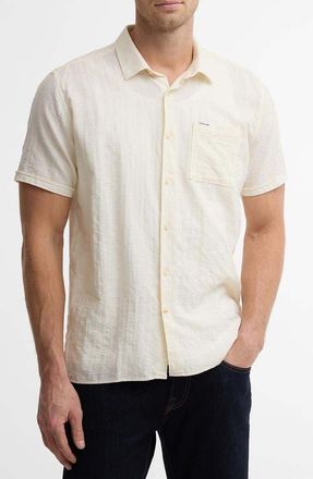 Barbour Kingswood Short Sleeve Cotton Ripstop Button-Up Shirt in Whisper White at Nordstrom, Size Xx-Large