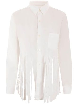 Comme Des Garçons Camicia con frange - Bianco
