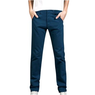 Generic Mens Straight Leg Jeans Stretch Regular Fit Cotton Denim Trousers Casual Classic Stylish Comfortable Basic Denim Pants with Pockets