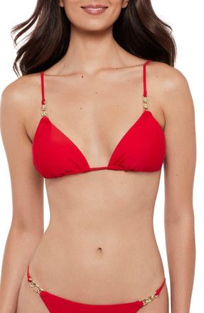 Steve Madden Chain Triangle Bikini Top in Cherry Red at Nordstrom, Size X-Small