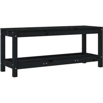 vidaXL Banco De Jard&iacute;n De Madera Maciza De Pino Negro 108x35x45 Cm Vidaxl