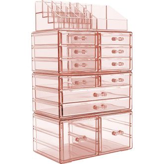 Sorbus Makeup and Jewelry Storage Case Display Set - Marble in Pink at Nordstrom Rack