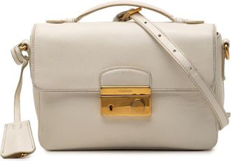 Prada Pre-owned Prada Saffiano Sound Lock Satchel Ladies FE7S00V71IGQF50L