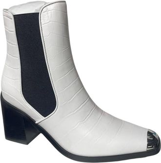 Senso Womens Sky Ice Crocodile-Embossed Leather Mid-Calf Boots