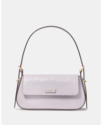 Kate Spade New York Womens Bridget Crinkle Patent Small Flap Shoulder - Purple - One Size