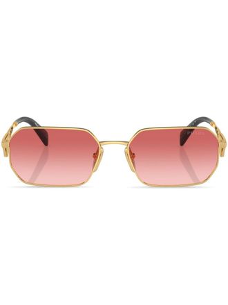 Prada Occhiali da sole con logo triangolare - Oro