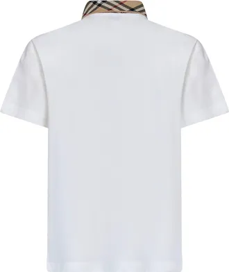 Burberry Mens Polo Shirt Chalk White Cotton T-shirts And Polos