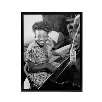 Artery8 Jazz Pianist Mary Lou Williams Framed Canvas Wall Art Print in Grey | Size: W24 x H32
