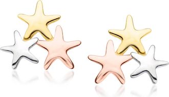 Ross-Simons Italian 14kt Tri-Colored Gold Stars Stud Earrings