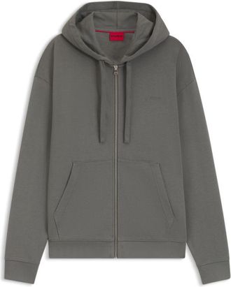 HUGO BOSS Cotton-terry zip-up hoodie with logo print