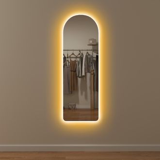 HOMCOM Full Length Wall Mirror With Lights Dimming And 3 Colour Adjustable | TJ Hughes Clear