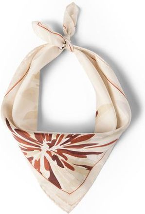 Brunello Cucinelli Bloom print pongee foulard in Beige at Nordstrom