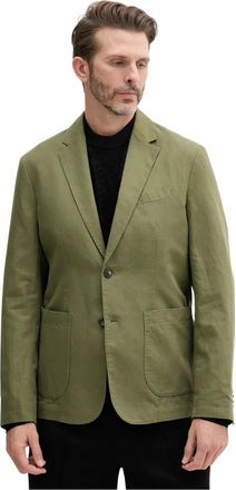 Benetton Linnen Blend Blazer - Heren - Jassen - Groen - Maat: S Linnen