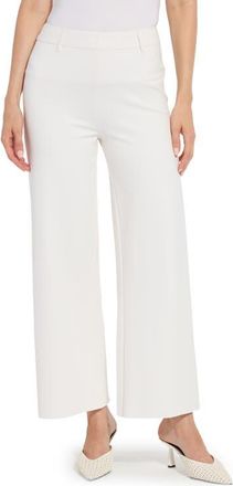 Lyss&eacute; ntials Erin High Waist Ankle Wide Leg Ponte Pants in Chalk at Nordstrom, Size X-Small