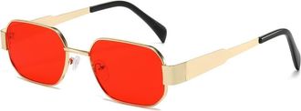 Generic Metal Frame Mens Driving Sunglasses Womens Commuter Vacation Driver Sun Glasses(Red)