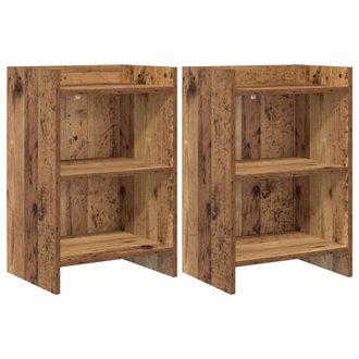 vidaXL Mesas De Noche 2 Pcs Madera Envejecida 40 X 30 X 60 Cm Vidaxl