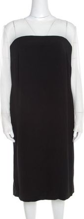 Escada Monochrome Sheer Yoke Detail Long Sleeve Dary Dress