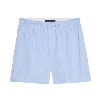 Brooks Brothers Boxer in Cotone a Micro Fantasia Rigata - - Underwear - Uomo - Blu - 2XL
