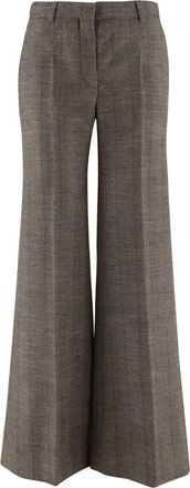 Stella McCartney Bruine Wollen Wijde Pijp Broek - Dames - Wijde Broeken - Bruin - S - Wol - Broeken
